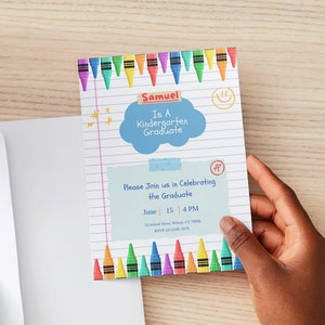 Editable Kindergarten Graduation Invitation Template (Digital)