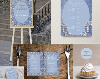 Denim and Diamonds Party Template Bundle: Brautparty (Digital)