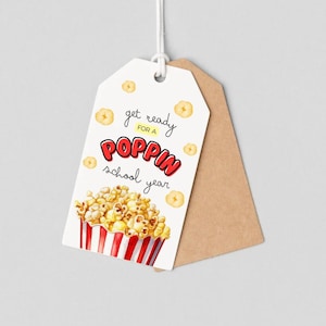 Back To School Geschenkanhänger, Schulanfang Geschenkanhänger, Poppin Schuljahr, Popcorn Geschenkanhänger für Studenten