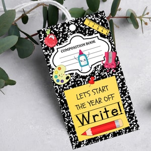 Back To School Geschenkanhänger, Schulanfang Geschenkanhänger, Lasst uns dieses Jahr beginnen, schreiben Sie Anhänger, Geschenkanhänger für Studenten