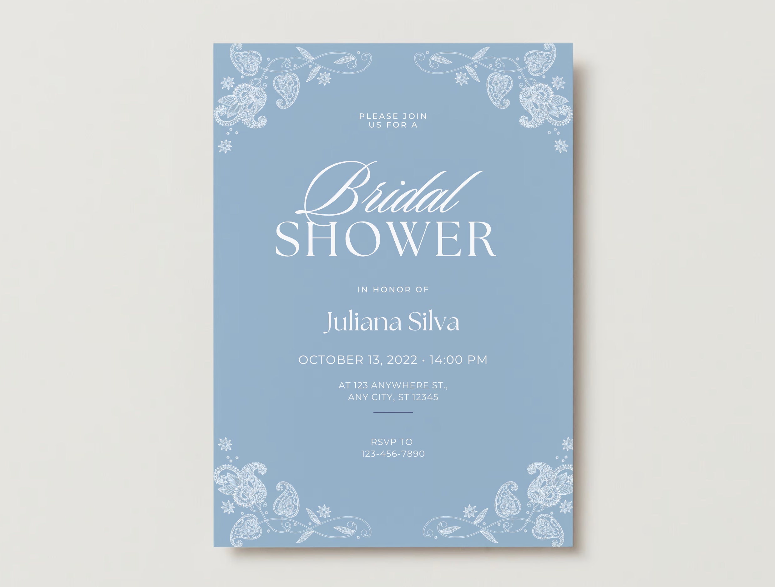 PAISLEY Print Party Invitation, Paisley Bridal Shower Invitation, Any ...