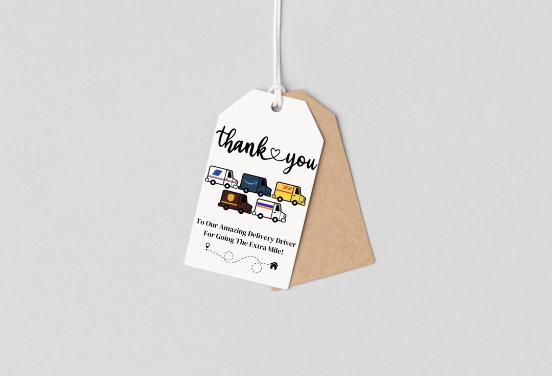 Gift Tag for Delivery Driver Thank You | Delivery Driver Appreciation ...