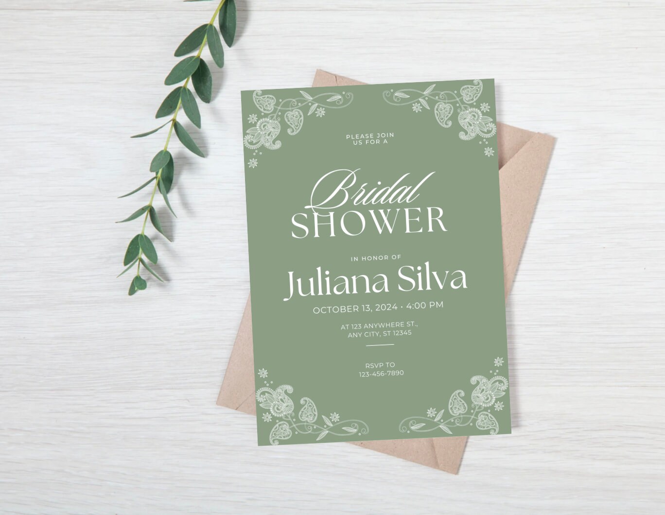 PAISLEY Print Party Invitation, Paisley Bridal Shower Invitation, Any ...