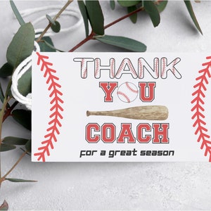 Druckbares Dankeschön Geschenk Anhänger für Baseballtrainer-Geschenk für Baseballtrainer Papa-Sport-Dankeschön-Tag-Danke für eine tolle Saison-Coach Wertschätzung