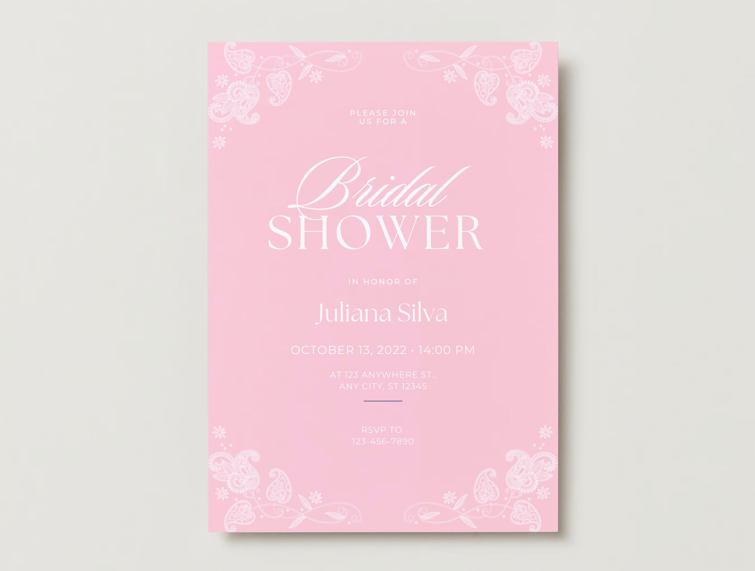PAISLEY Print Party Invitation, Paisley Bridal Shower Invitation, Any ...