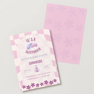 SleepUnder Invitation, Pajama Party Invitation, Kids Sleepunder Invitation, Invitation for Sleepover, Slumber Party