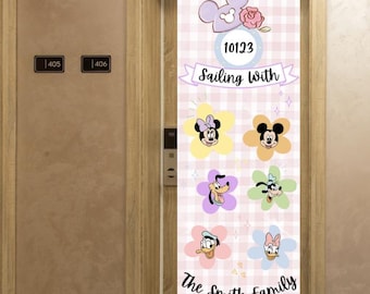 Banner para puerta de crucero Disney, colores pastel, decoración de crucero, decoración de camarote