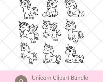 ユニコーンアウトラインコレクション – 9ライングラフィック svg png eps ai