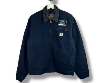 Carhartt Green Canvas Work Jacket J97 Mos Detroit Men