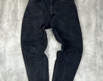 Vintage 90s Levis 550 Orange Tab Black Denim Pants Size 33