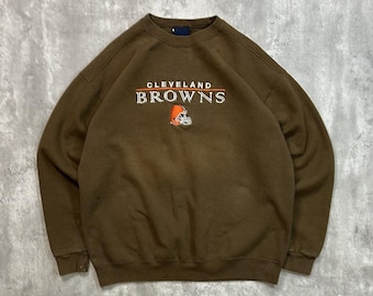 Vintage 90s Cleveland Browns NFL Embroidered Spellout Sweatshirt Size XL