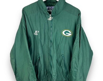 Giacca a vento atletica con logo NFL vintage anni '90 dei Green Bay Packers taglia media