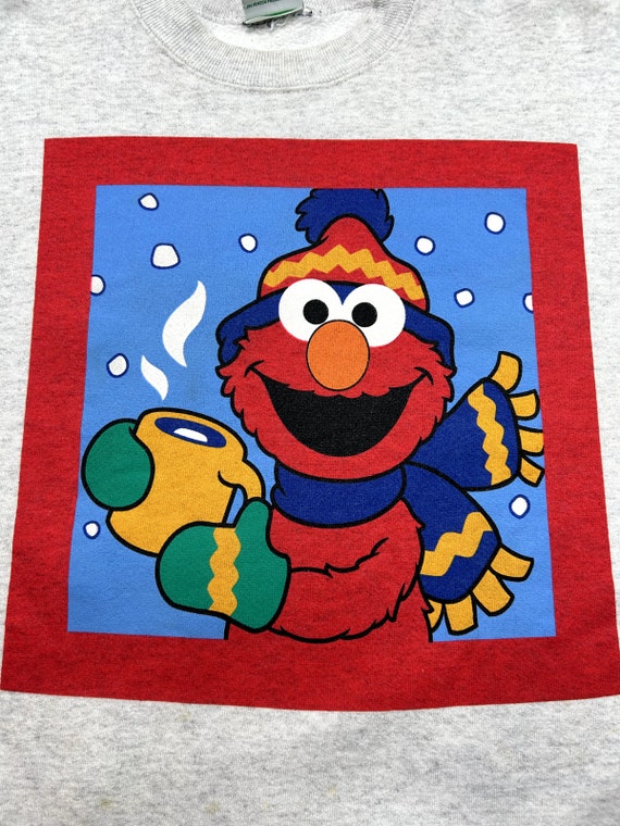 Vintage 90s Sesame Street Elmo Graphic Sweatshirt… - image 4