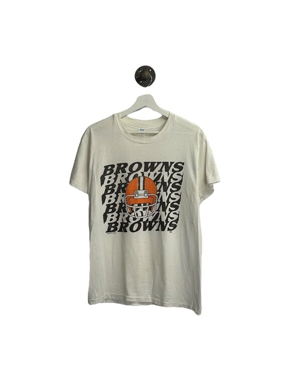 Vintage 80s 90s Cleveland Browns NFL Helmet Graphic Spell Out T shirt Size Large Etsy UK