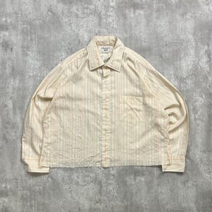 Vintage jaren 90 Arrow Kent gestreept herwerkt bijgesneden overhemd met knopen, maat XL