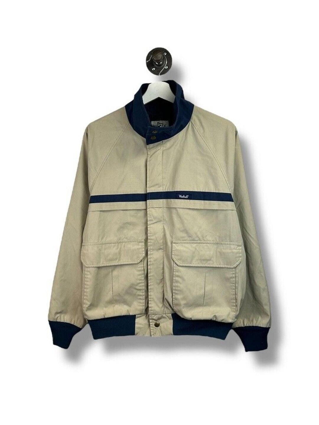 WOOLRICH ウールジップジャケット　80年代 MADE in USA Vintage 80s Woolrich Full Zip Multi Pocket Two Tone