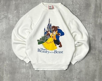 Vintage 80er/90er Jahre Disney Beauty Of The Beast Film Promo Sweatshirt Größe S