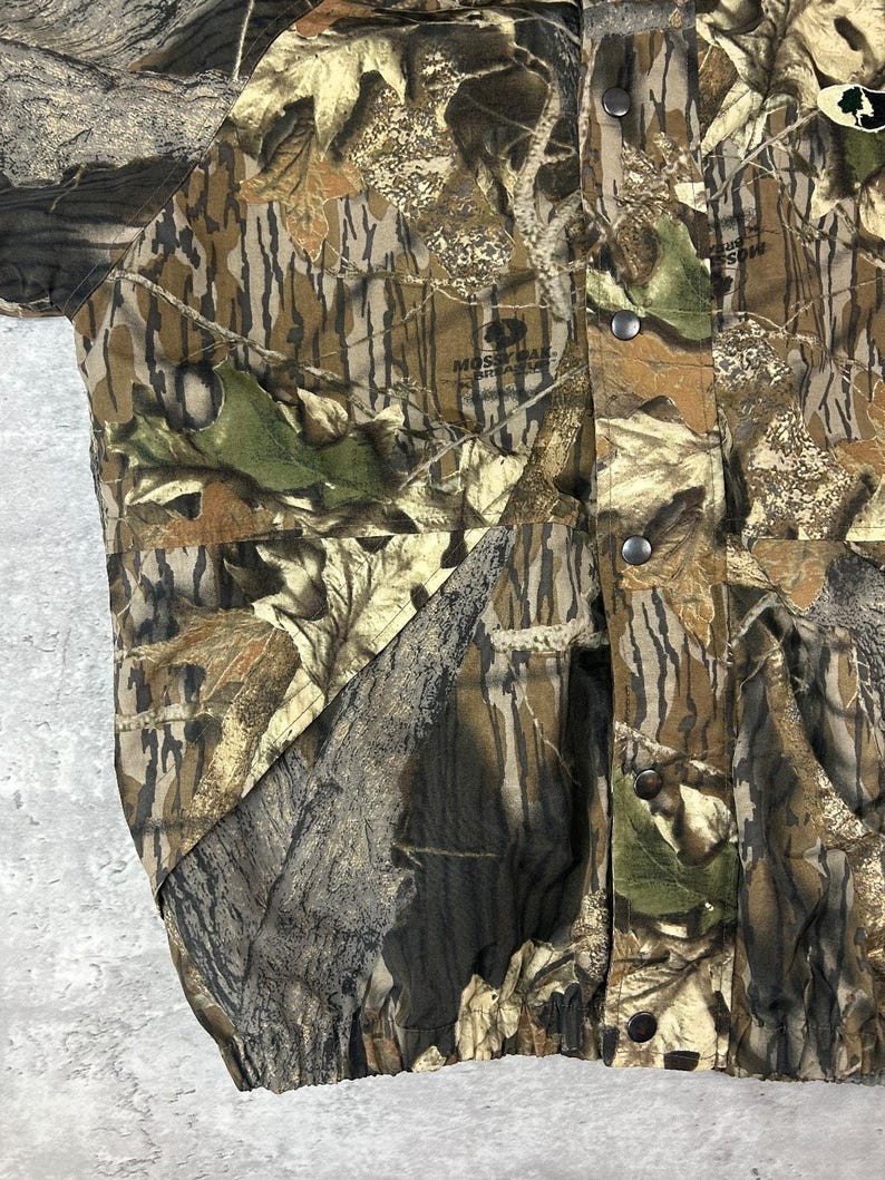 Vintage 80-/90-tals Mossy Oak Tree Camo jaktvindjacka storlek Medium bild 6