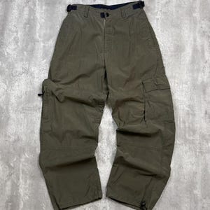 Vintage Y2K Carbon Nylon Utility Cargo Track Pants Size 29