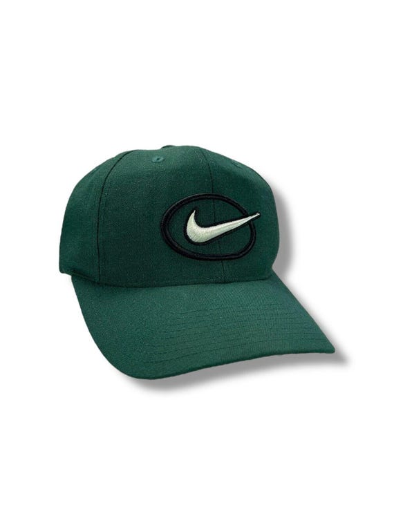 Vintage 90s Nike Embroidered Swoosh Snapback Hat OSFA Green