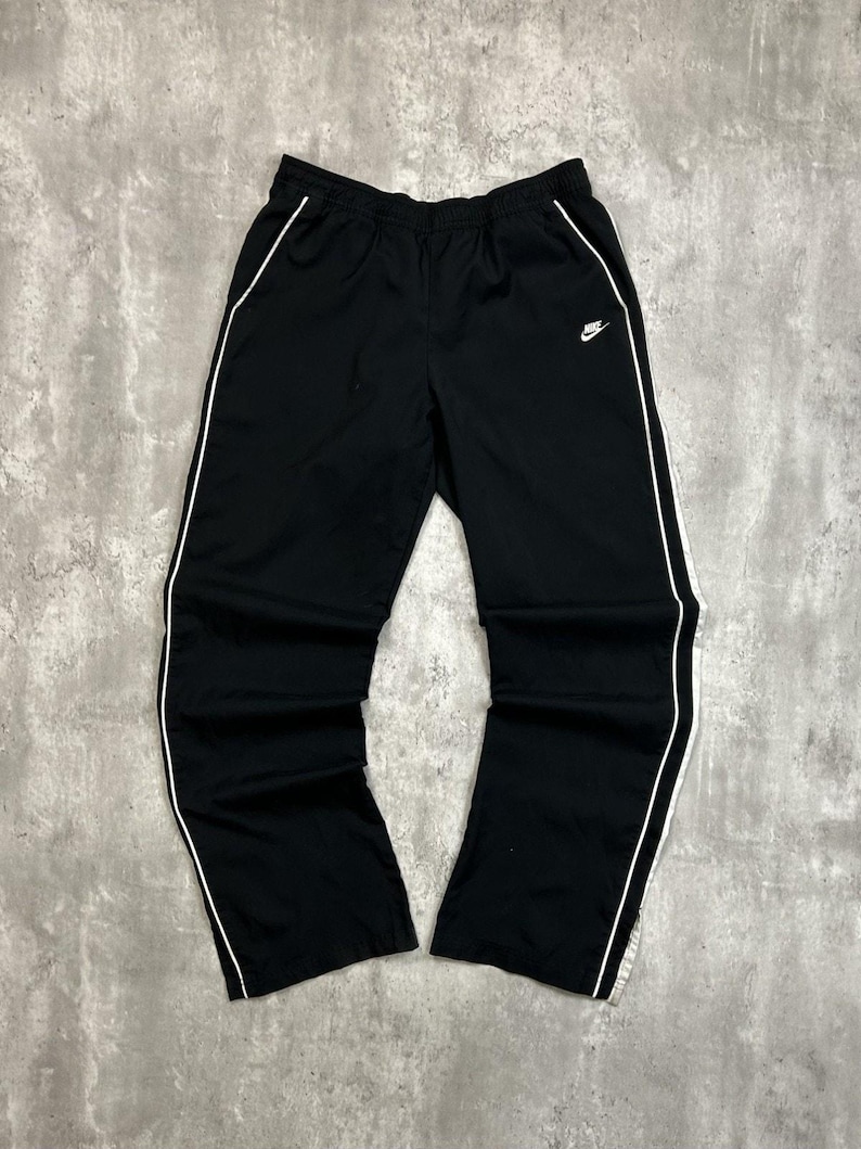Vintage 2000s Nike Embroidered Logo Nylon Track Pants Size Large image 1