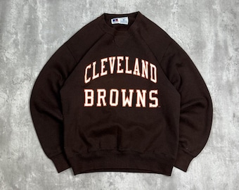Sudadera vintage de fútbol americano con gráfico de los Cleveland Browns de la NFL de los años 90, talla mediana
