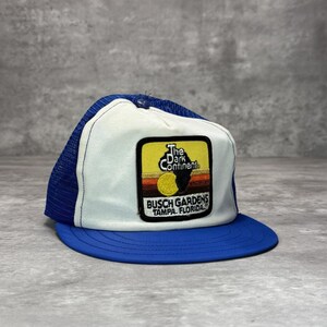 VTG 1980s Busch Gardens Embroidered Patch Destination Trucker Snapback Hat OSFA