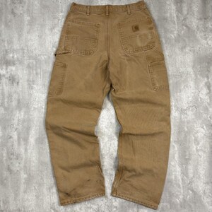 Vintage Carhartt Canvas Workwear Carpenter Pants Size 31 Beige image 2