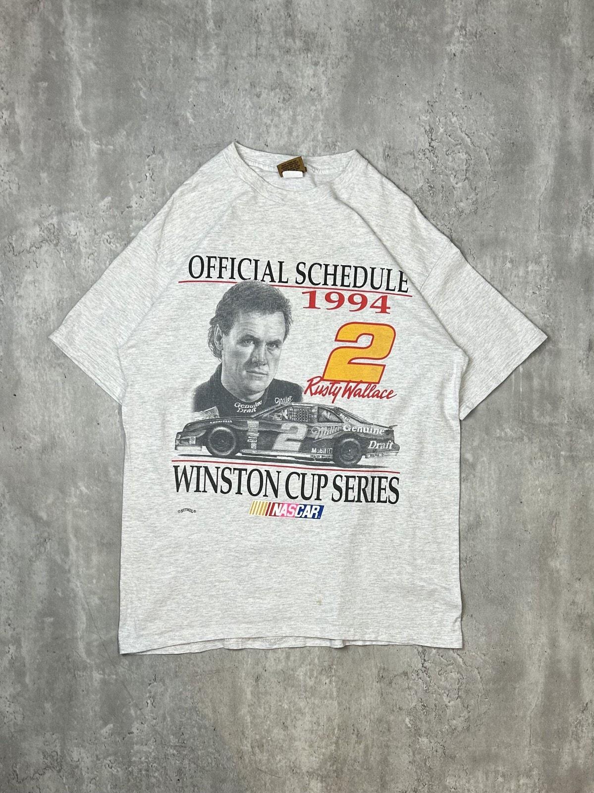 Vintage 1994 Rusty Wallace #2 Nascar Winston Cup Schedule T-shirt