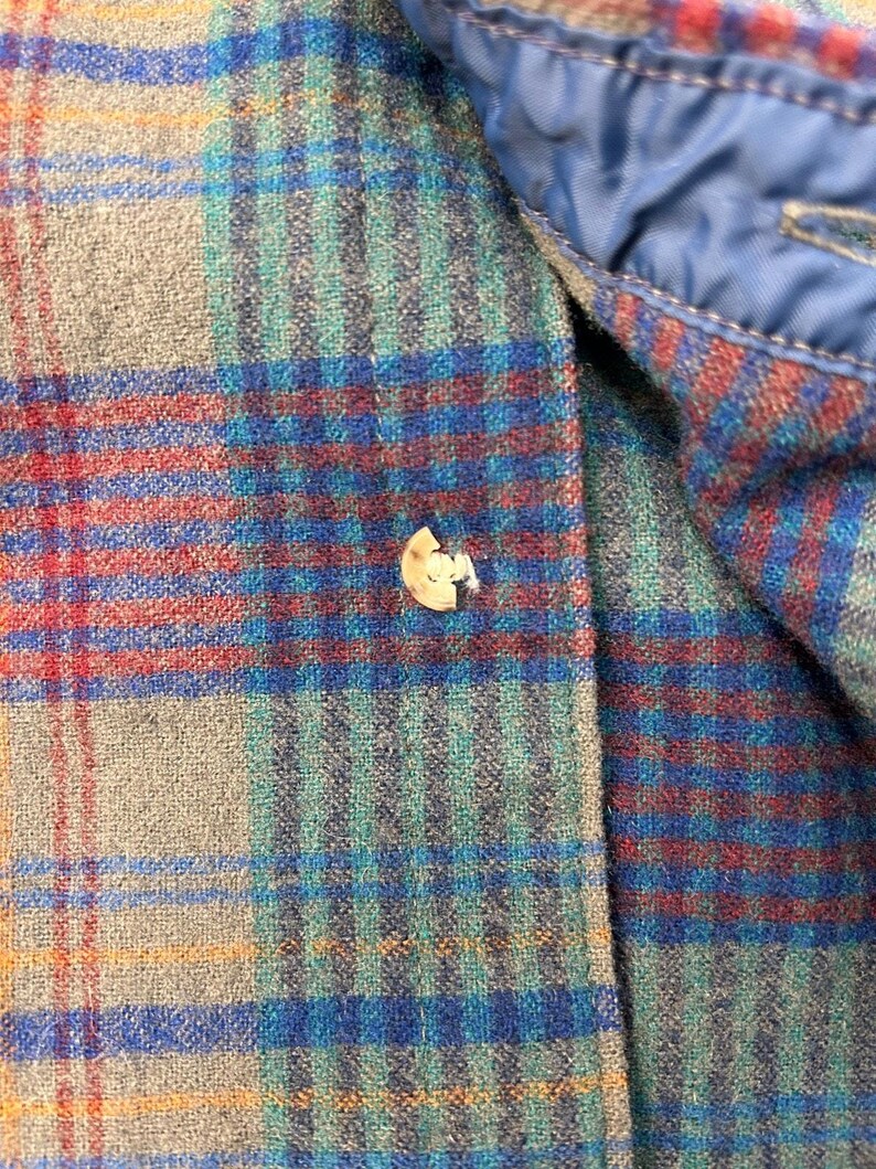 Camisa vintage de los 90 de Pendleton con estampado a cuadros, manga larga y botones, talla mediana. imagen 12