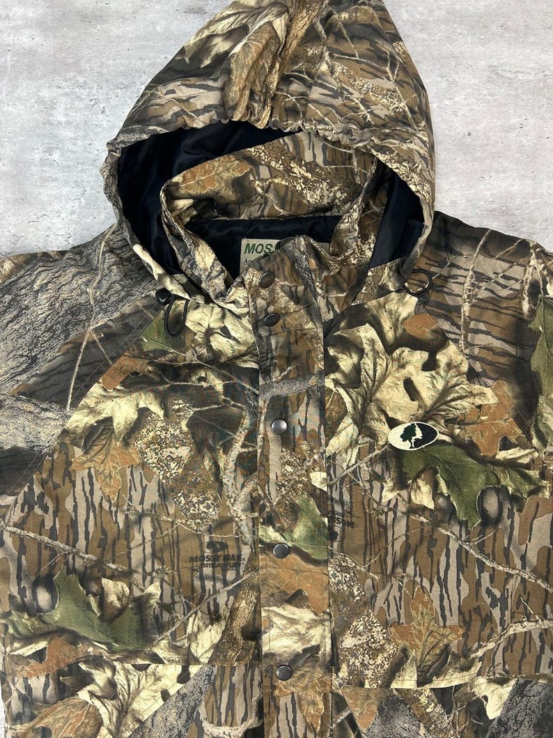 Vintage 80-/90-tals Mossy Oak Tree Camo jaktvindjacka storlek Medium bild 4