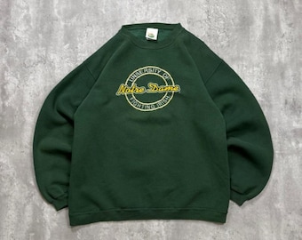 Felpa vintage anni '90 Notre Dame Fighting Irish NCAA ricamata, taglia media