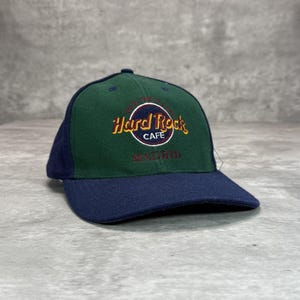 Vintage 90s Hard Rock Cafe Madrid Embroidered Logo Snapback Hat OSFA