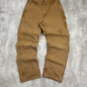 Vintage Carhartt Canvas Workwear Carpenter Pants Size 31 Beige image 1