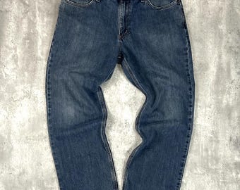 Carhartt Relaxed Fit Dark Wash Denim Workwear Pants Size 36