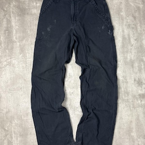 Vintage Carhartt Canvas Loose Original Fit Workwear Carpenter Pants Size 33