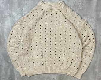 Vintage 90s NWT Naturals Spotted Ribbed Pullover Knit Sweater Size 2XL