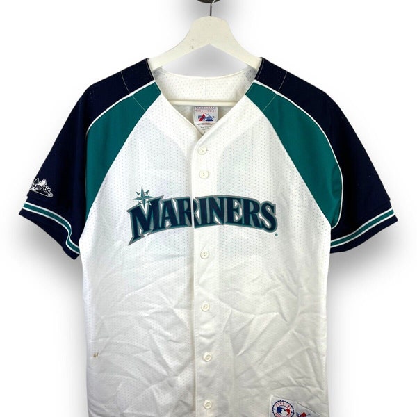 Vintage 90s Ken Griffey Jr. #24 Seattle Mariners MLB Majestic Jersey Size XL