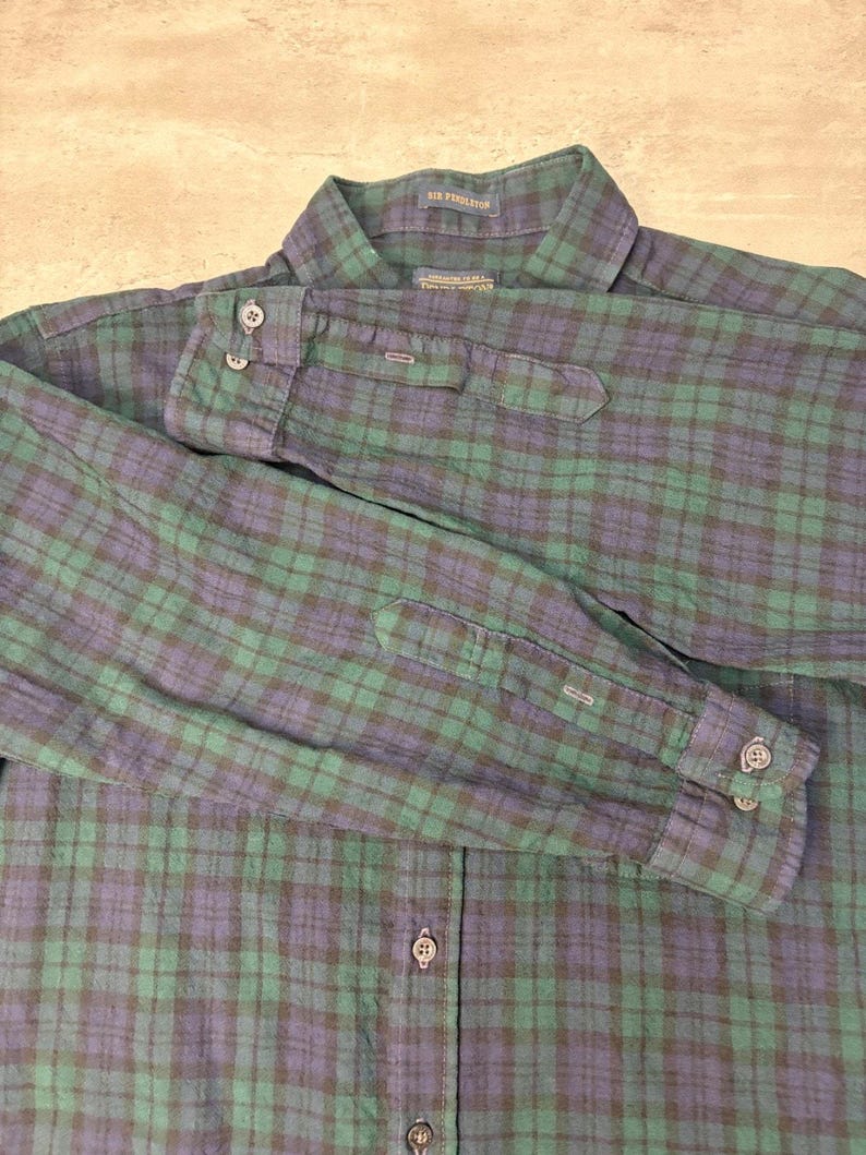 Vintage Pendleton Single Pocket Karierter Druck Lange Ärmel Button Up Shirt Gr. XL Bild 7