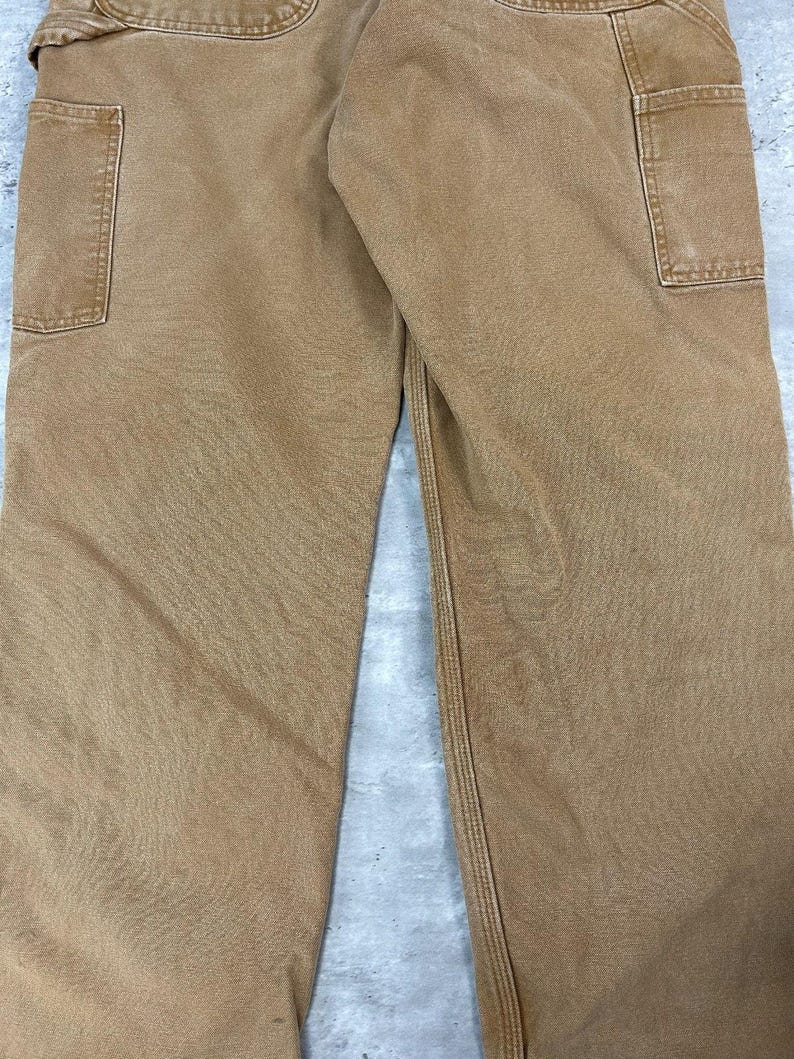 Vintage Carhartt Canvas Workwear Carpenter Pants Size 31 Beige image 8