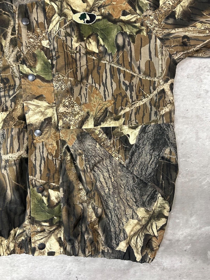 Vintage 80-/90-tals Mossy Oak Tree Camo jaktvindjacka storlek Medium bild 5