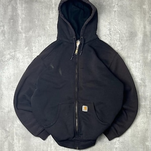 Vintage Carhartt Thermal Lined Full Zip Hooded Workwear Sweatshirt Size XL