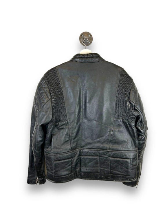 Vintage 80s/90s UK Full Zip Padded Leather Jacket Size 46 Large - Etsy Vintage 80s/90s UK Full Zip Padded Leather Jacket Size 46 Large - Etsy