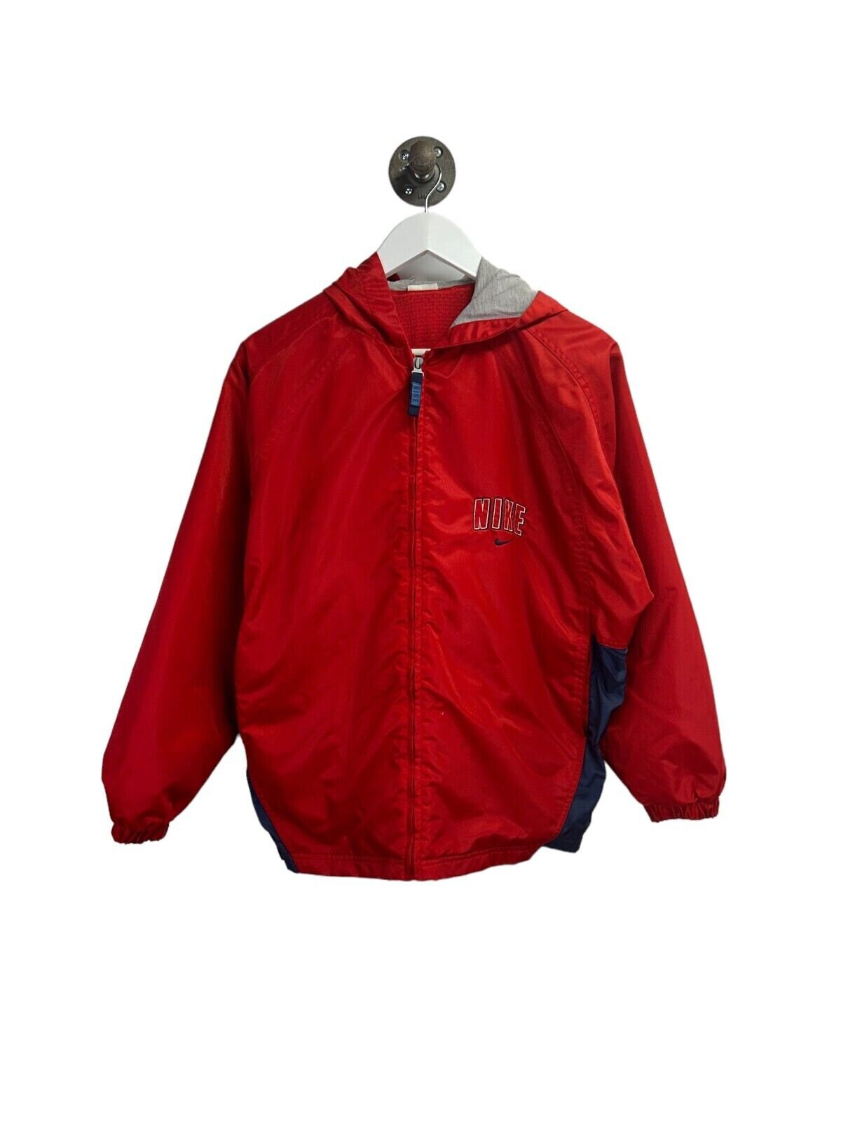 Vintage 90s Nike Embroidered Logo Full Zip Nylon Jacket Size Small 