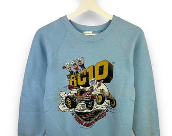 Vintage 1987 RC10 Team Associated Buggy Gold Pan Racing Pullover Größe Small 80er Jahre