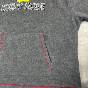 Vintage Disney Mickey Mouse Embroidered Fleece Hooded Sweatshirt Size XL image 5