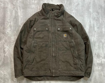 Vintage XL Carhartt J97 MOS Detroit Moss Green Patina Blanket