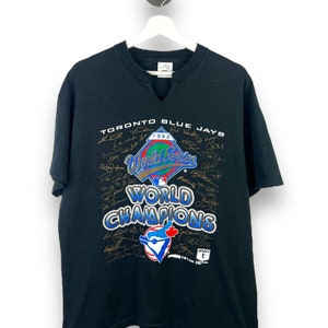 Vintage 1993 Toronto Blue Jays MLB World Series Champs Graphic T-Shirt Sz XL 90s