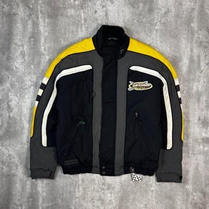 Vintage 90s Ski Doo Bombardier Insulate Full Zip Nylon Jacket Size Medium Black