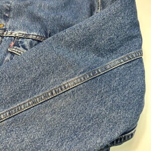 VTG 90s FADED BLUE DISTRESSED LEVIS RED TAB TYPE 3 TRUCKER DENIM JACKET 41” M